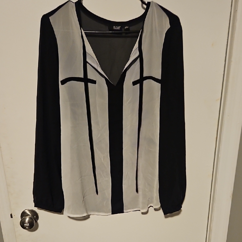 Black and White Blouse